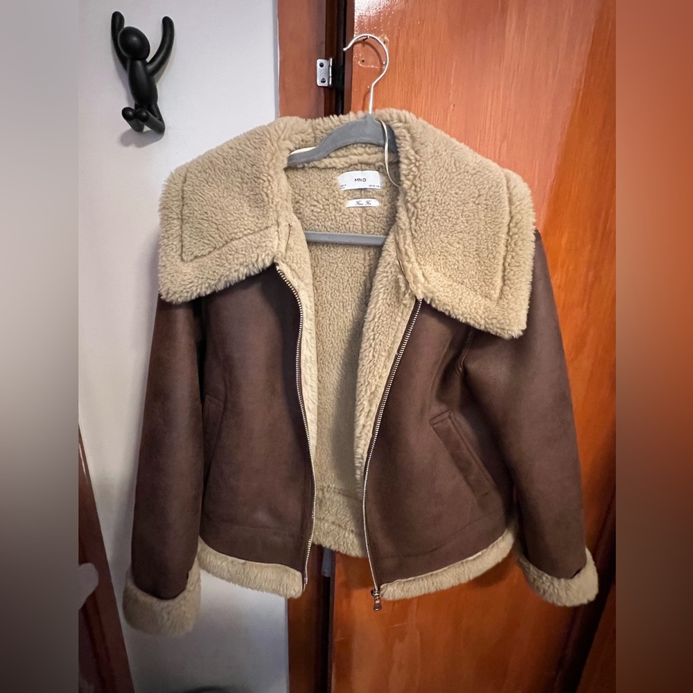Mango Faux Fur Shearling-lined coat